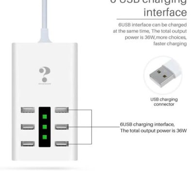 هاب شارژر 6 پورته رومیزی