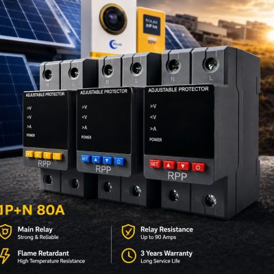 محافظ برق دیجیتال ریلی RPP 80 آمپر قابل تنظیم